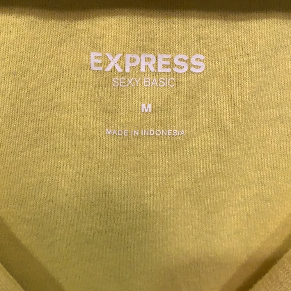 Express Sexy Basic Yellow V Neck Top - image 2